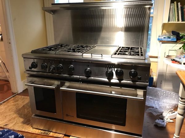 Ge Monogram 48 Gas Range Stove With Backsplash Six Burners Ge Monogram 48 Gas Range Stove With Backsplash Six Burners Double Oven And Griddle