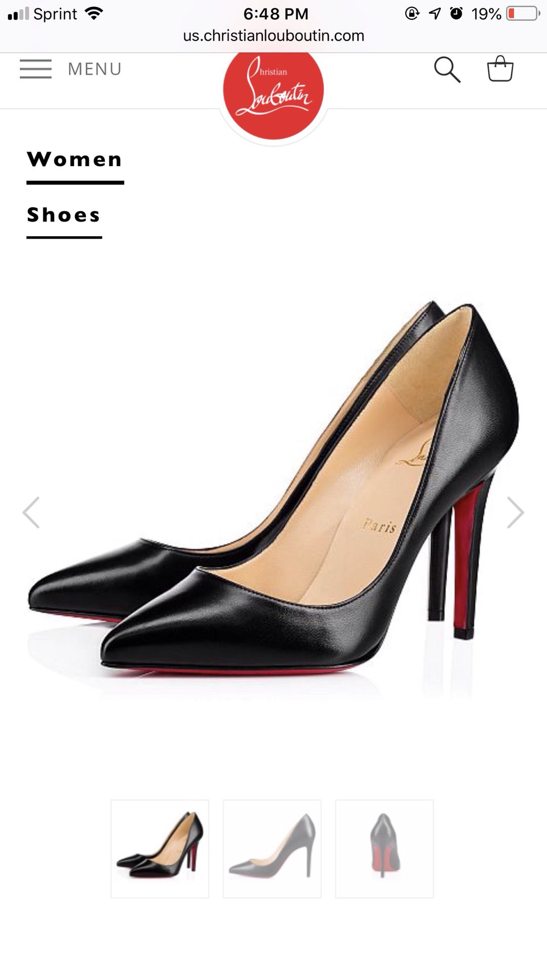 Christian Louboutin black leather heels