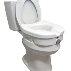 Carex Health Brands 5" E-Z Lock Raised Toilet Seat with Armrests