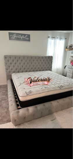 King bed frame with mattress