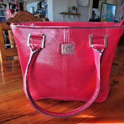 Anne Klein Snakeskin Faux Leather Handbag 