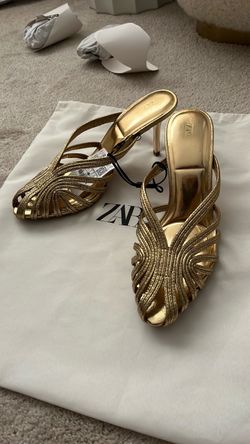 Zara gold mules - size 39