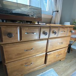Wood Dresser And Night Stand 