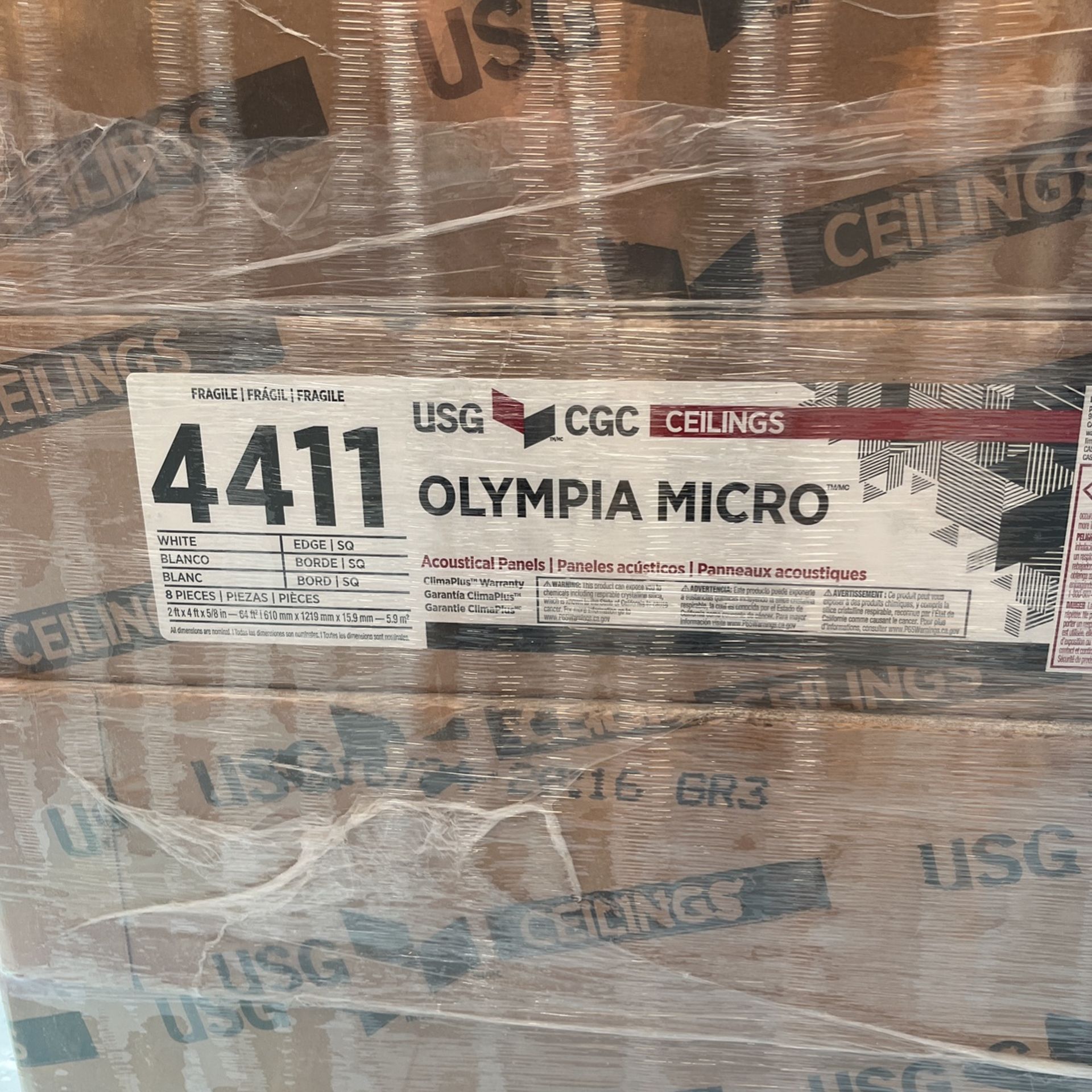 Olympia Acoustical Ceiling Panel #4411 2 x 4 ft - Square Edge