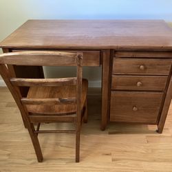 Wood Desk And Chair