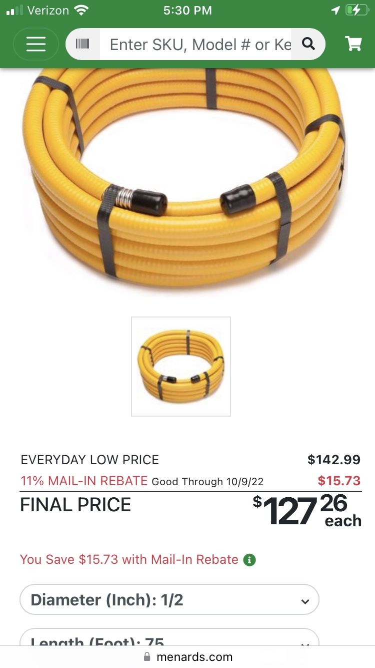 Proflex 1/2” By 75’ Csst Pipe