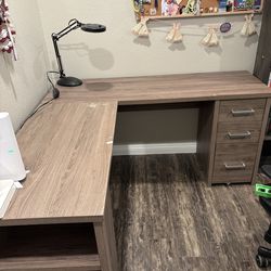 Ameriwood™ Home Eastway 59"W L-Shaped Computer Desk, Brown