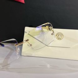 Rimless Gold Accent Sunglasses – Elegant & Modern 