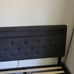 Full Size Bed Frame with LED Lights, USB Ports & Storage – Great Condition