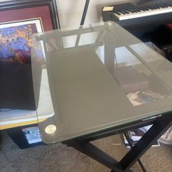 Small  Computer Desk - Glass Top