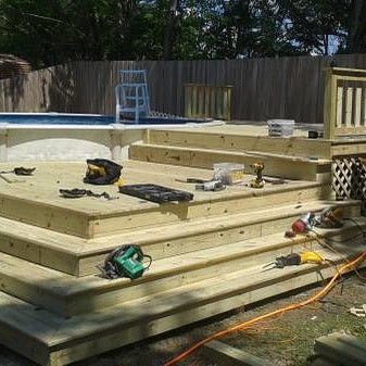 Used Composite deck boards from previous job