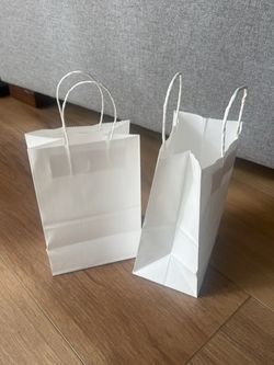 White Paper Gift Bags with Handles