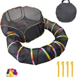 Outdoor Cat Enclosures Playground with Cat Toy Ball, Portable cat Tent for Indoor Cat Playpen Enclosed with Bag Storage, Cat Outdoor Enclosure Cat Tun
