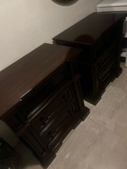 Gorgeous Wood Nightstands Set