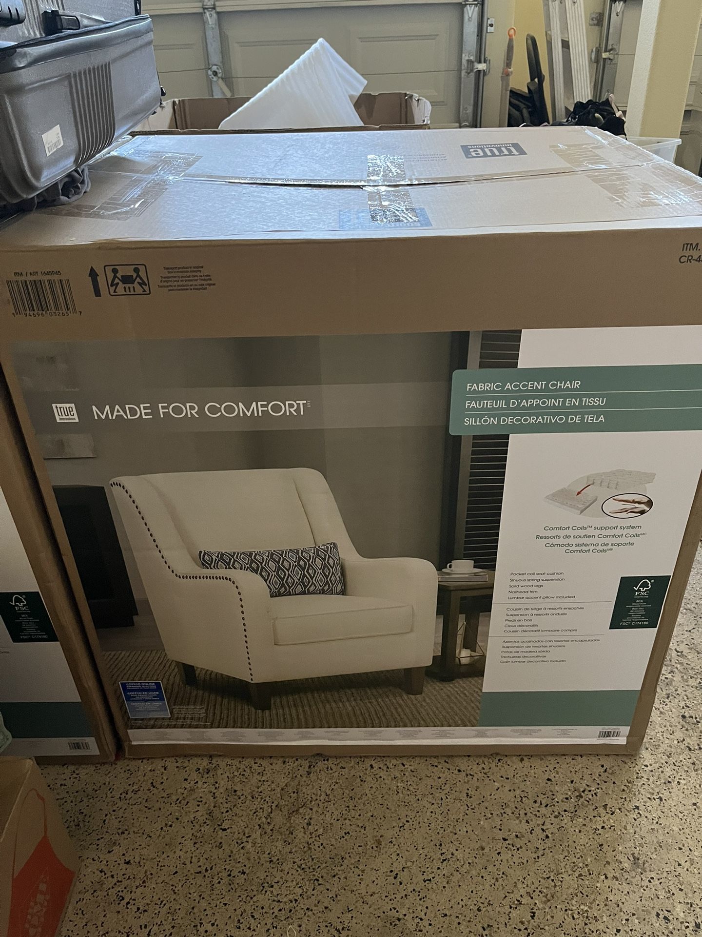 Sophia Fabric Accent Chair Costco 2) Costco True Innovations - Main Image