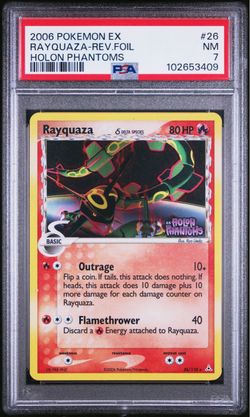 2006 Pokémon ex holon Phantoms Rayquaza Reverse Foil PSA  7