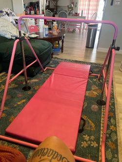 Gym bar and mat