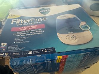 FilterFree Cool Mist Humidifier LOW MAINTENANCE, VISIBLE COOL MIST Temporary Relief from Cough and Congestion for Better Breathing and a More Comforta