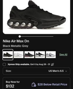 Nike Air Max Dn Black Metallic Grey Sneakers