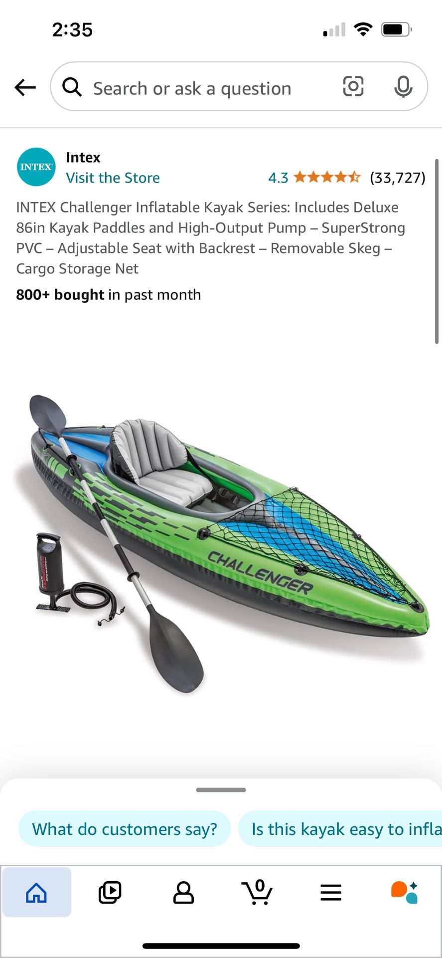 Used Intex Kayak 