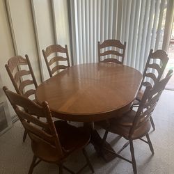 Wooden Kitchen Table- 6 Chairs Included