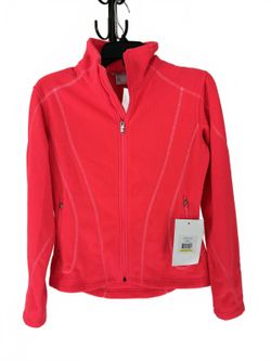 Spyder Women's Medium Full-Zip Fleece T Neck Jacket Bright Pink NEW