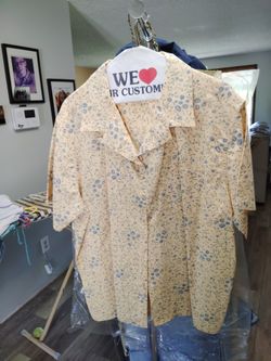 Blouse Short Sleeve Plus Size Yellow And Blue