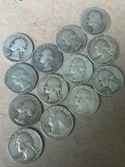 13 Silver Washington Quarters (1935–1963) – 90% Silver Mixed Date Collection