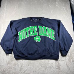 Y2K University of Notre Dame Fighting Irish Men's 2XL Blue Sweater Crewneck#1617