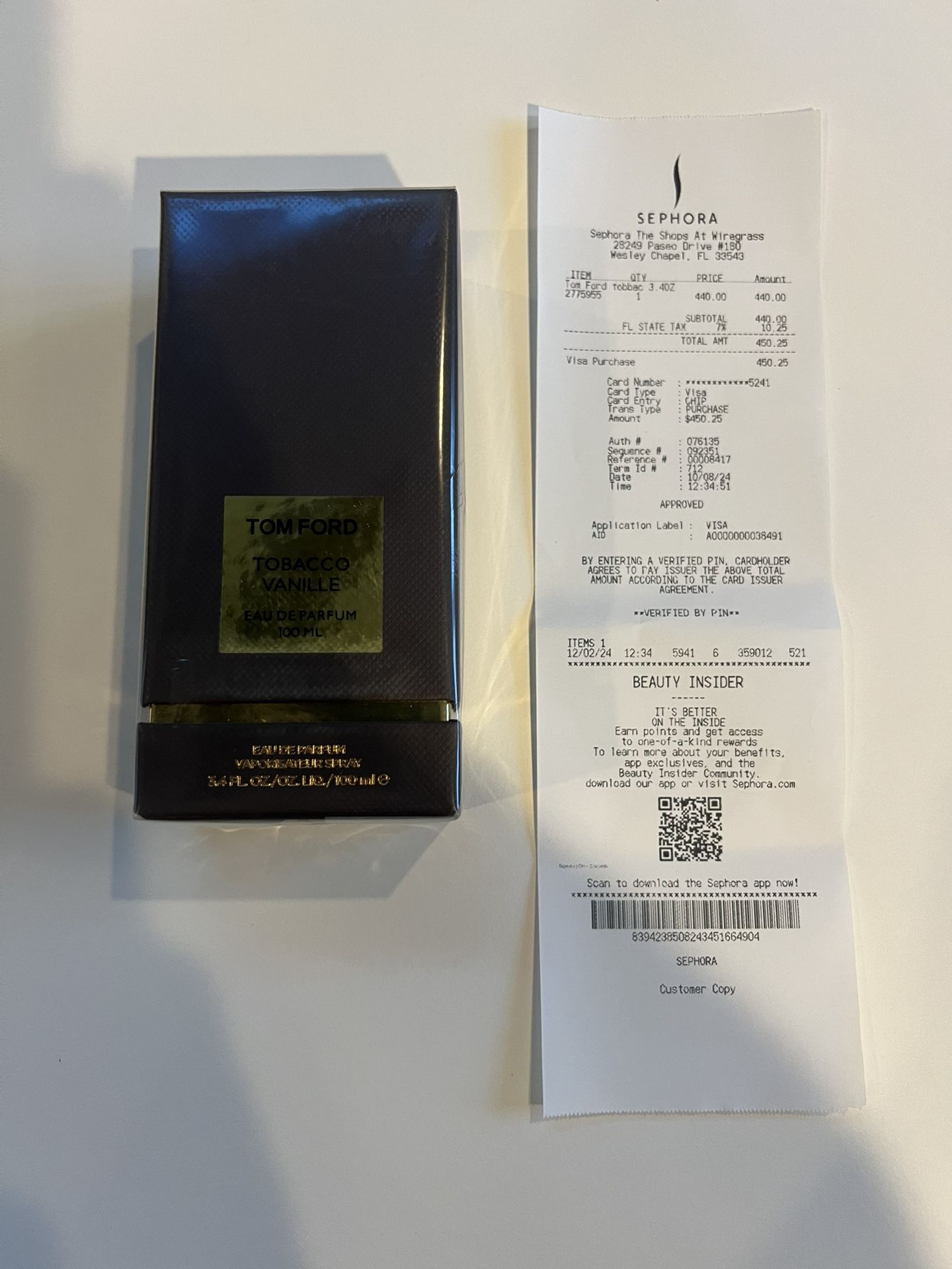 Tom Ford Tobacco Vanille EDP 100ml | Brand New Sealed | Authentic w/ Receipt