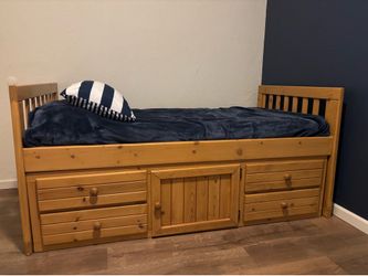 Kids Twin size bed with drawers(solid wood)