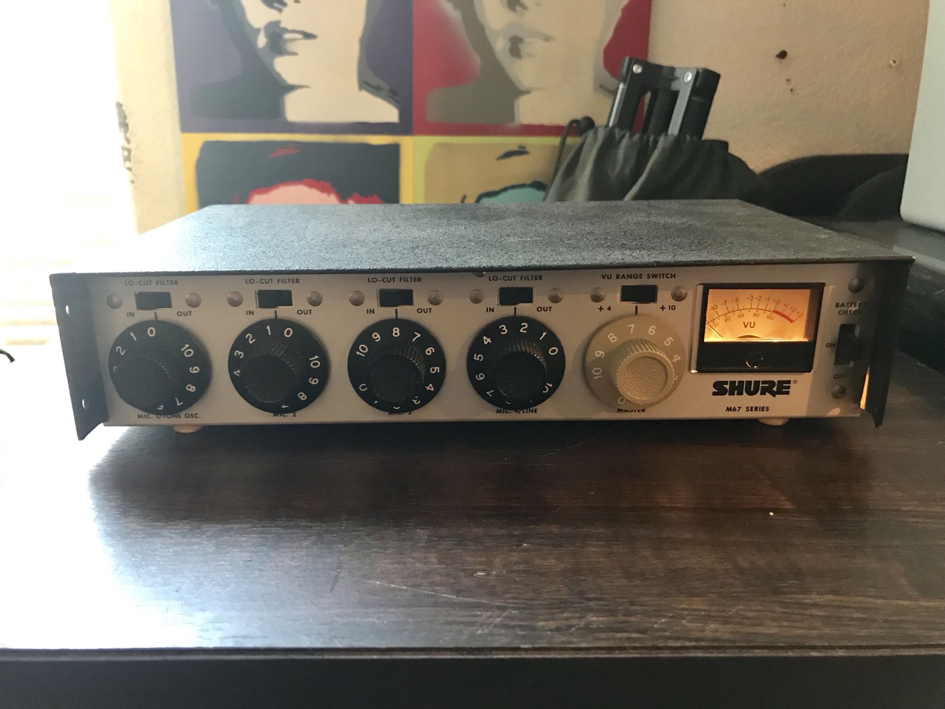 Vintage Shure Pro Audio 4 Channel Microphone Mixer M67 Series
