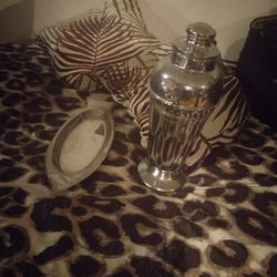 Vintage Stainless Steel Kettle and Antique Fish Serving Tray