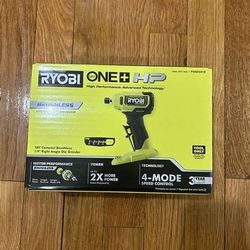 NEW RYOBI PSBDG01B 18V ONE+ BRUSHLESS COMPACT 1/4 INCH RIGHT ANGLE DIE GRINDER - TOOL ONLY