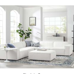 Modway Designer White Sectional  6 Pieces 
