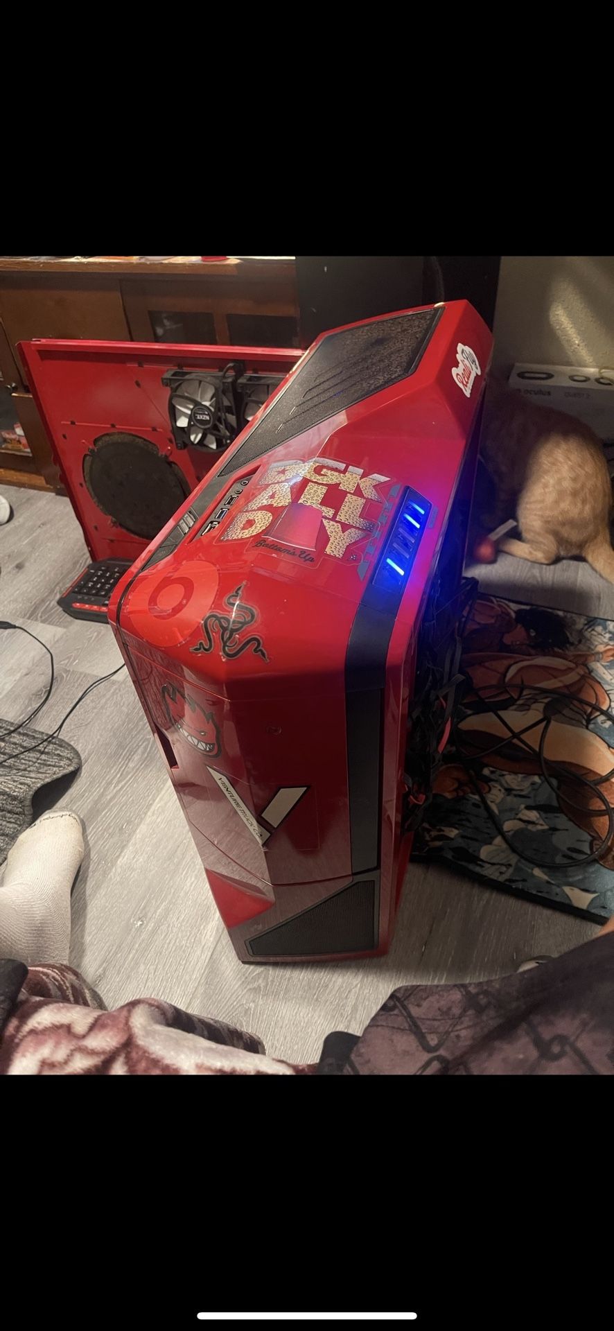 🔥 Custom Red Gaming PC – Ready to Use!