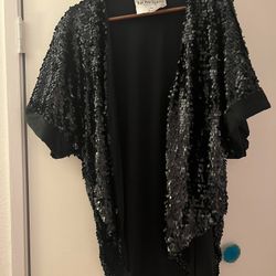 Black Sequin Cardigan