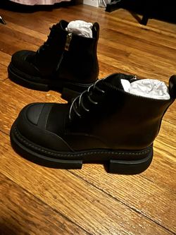 New LACE-UP boots, black ,size 35