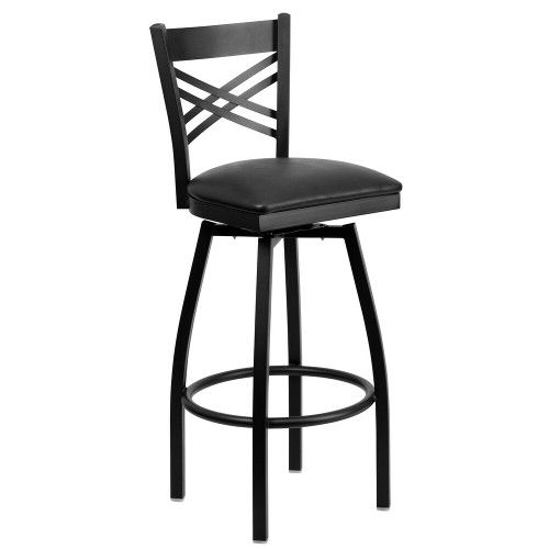 Set of 2 Swivel Metal Dining Barstools - 500 lb Weight Limit - Plus Size Seating