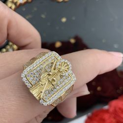 Santa Muerte Gold Ring 