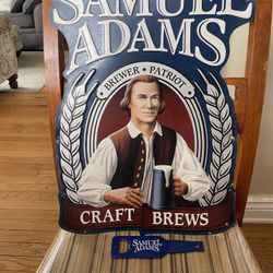 Sam Adams Metal Beer Sign And Bottle Opener