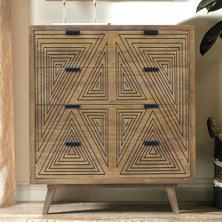 Rustic Mid Century Modern CHEST Cabinet Media Storage Unit