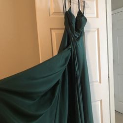 Forest Green Long Prom Dress