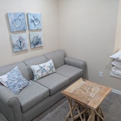 Queen Sleeper Sofa With Upgraded Memory Foam Mattress. 