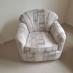 Fully Upholstered Rocking Swivel Bucket Chair Custom Made I'm Immaculate Condition! Best Offer Estate Liquidation Sale! 