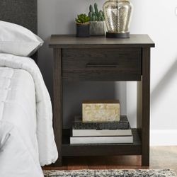 Nightstand with Drawer, Espresso Finish, New in Box 