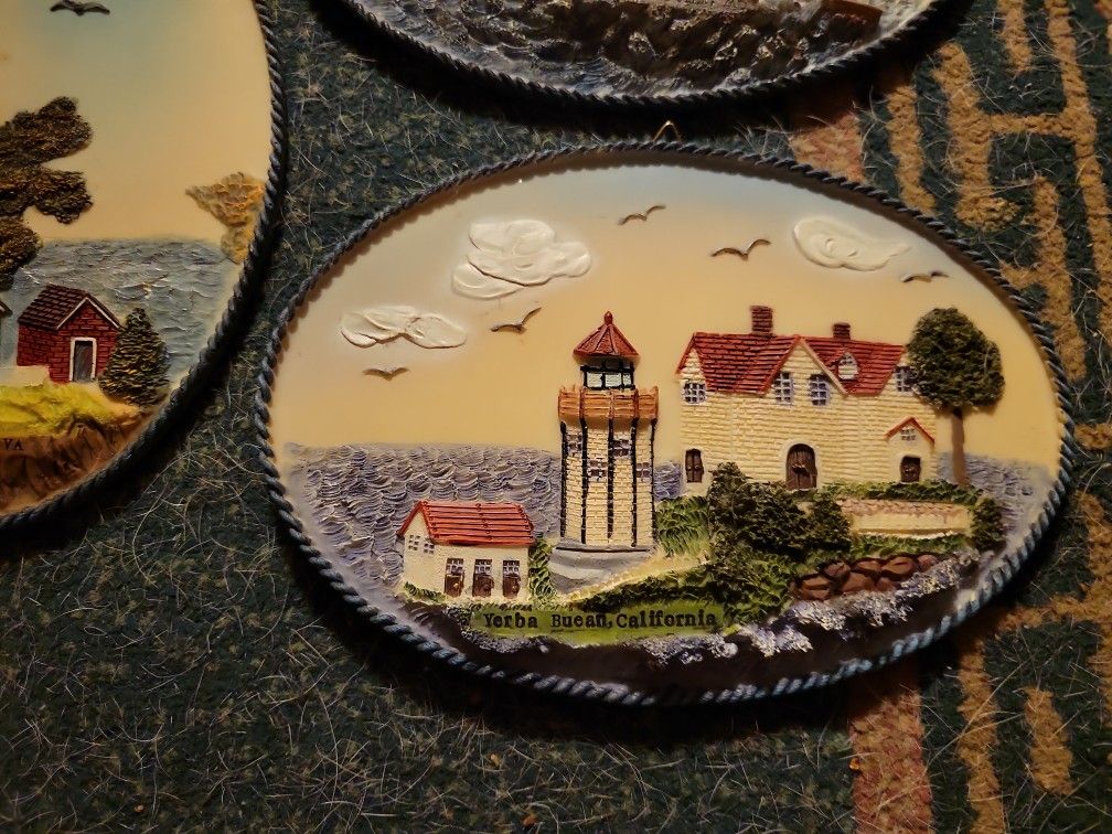 Lighthouse Hand-painted Wall Plates