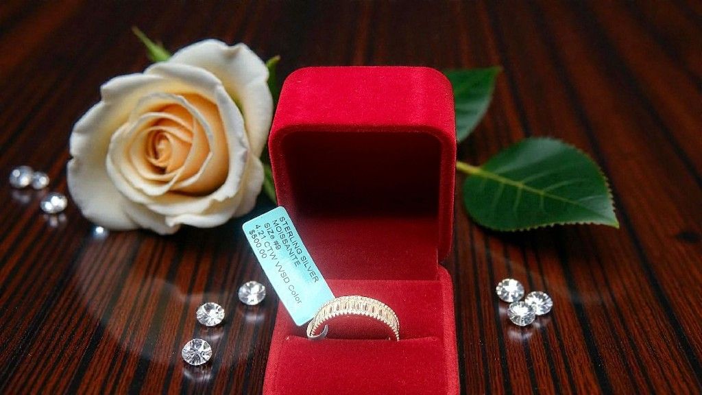 Sterling Silver Moissanite Baguette Band Ring