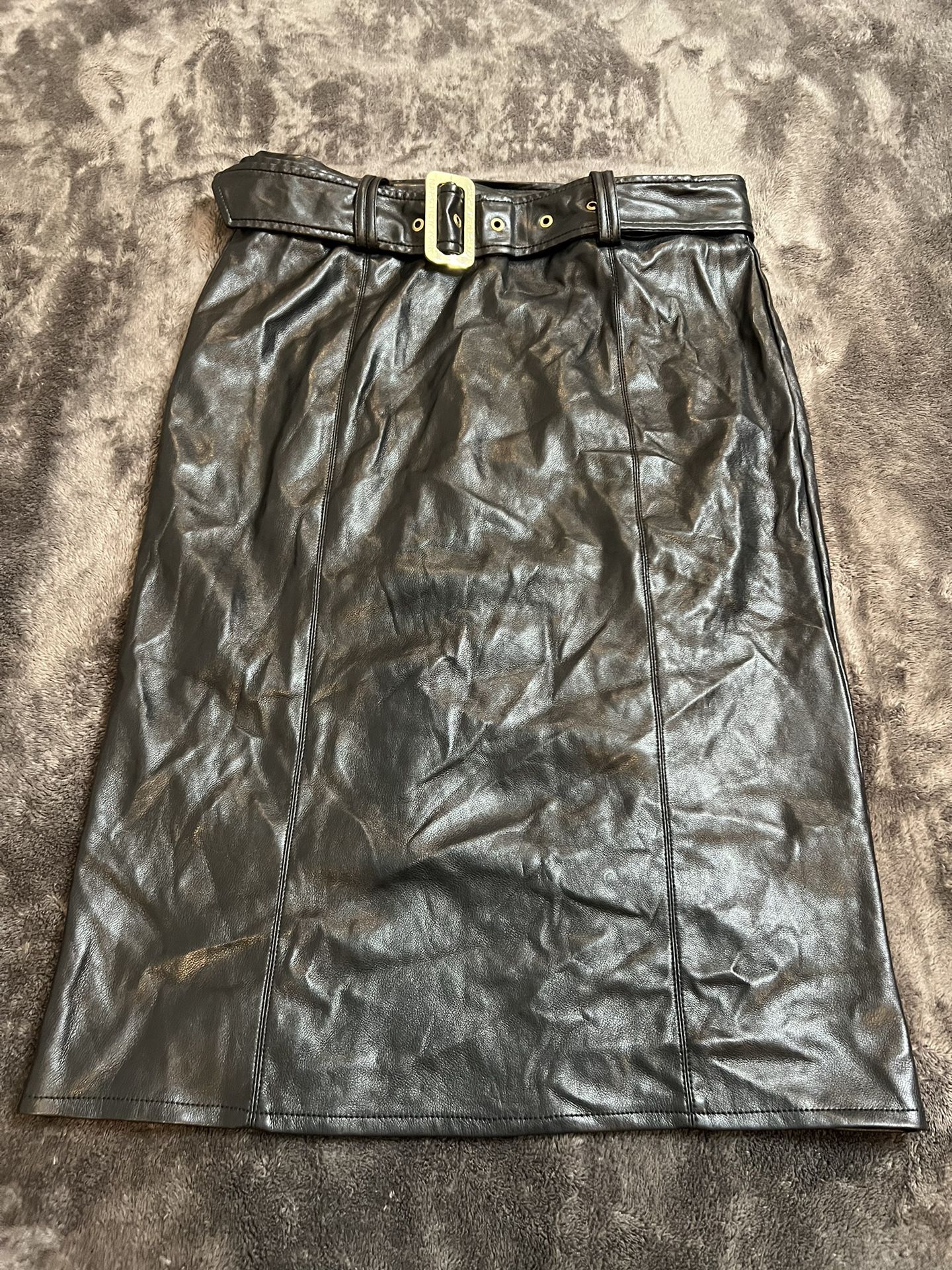 Faux Leather Pencil Skirt 