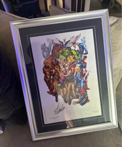 J. Scott Campbell Signed by Stan Lee Marvel Poster Matted & Framed
